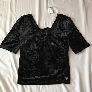 NWT Kendall+Kylie Black Velvet crop top